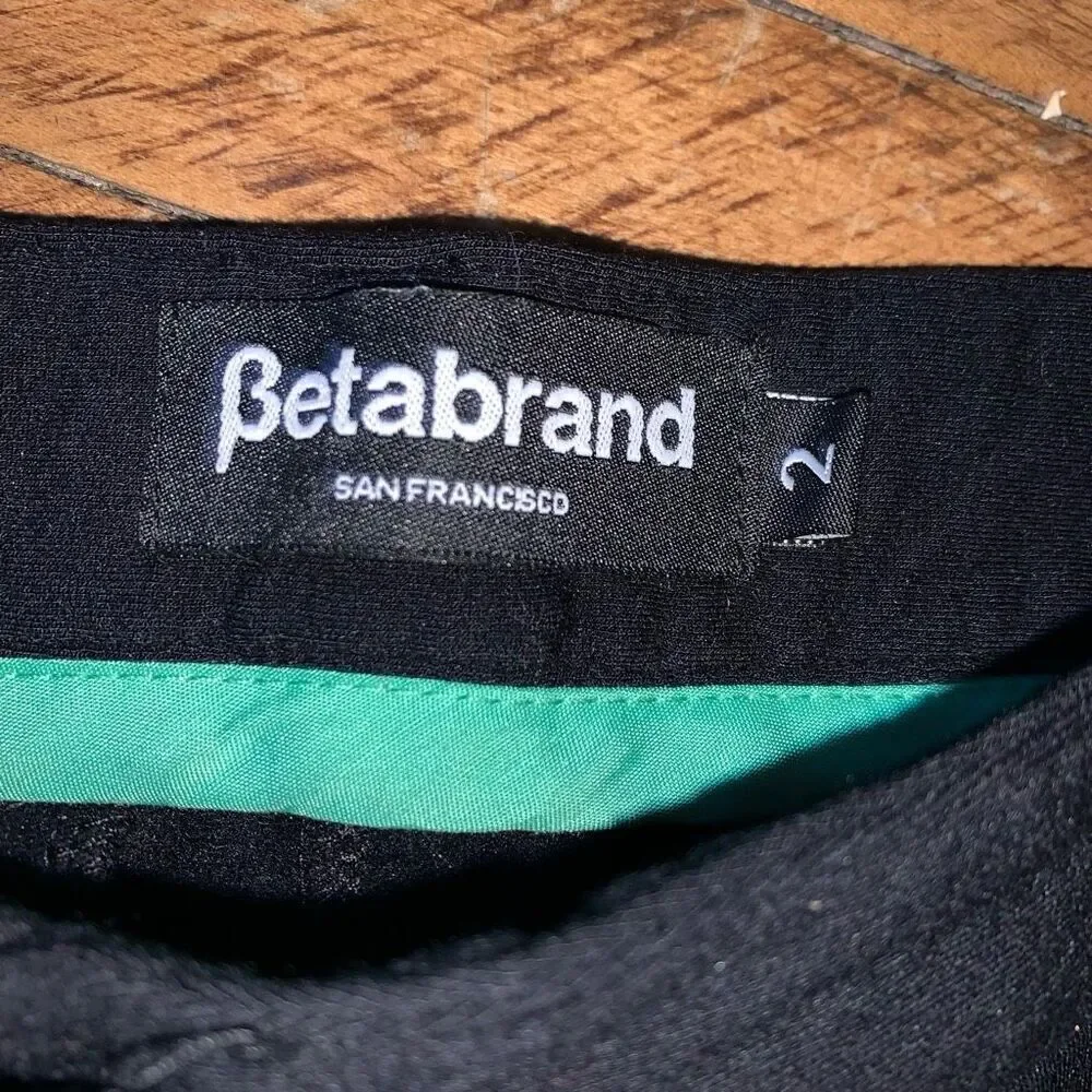 Betabrand black ponte knit business casual size 2 pants